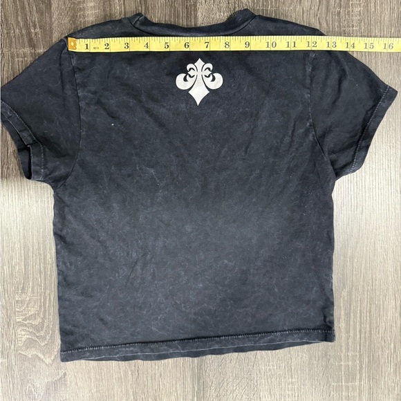 Affliction  Dragon Tee - Charcoal crop top - Picture 5 of 8